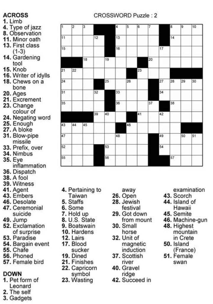 All The Crossword Puzzle Answers Revealed