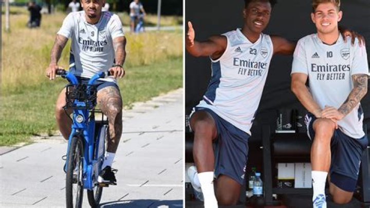 Arsenal squad pictured in Germany after flying out for pre-season as Arteta puts new signings through their paces