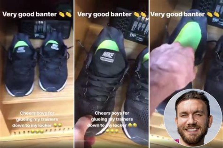 Aston Villa star Robert Snodgrass pranked by team-mates with trainers super-glued to locker