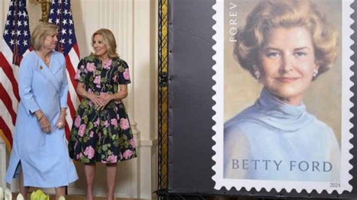 Betty Ford forever postage stamp is unveiled at the White House