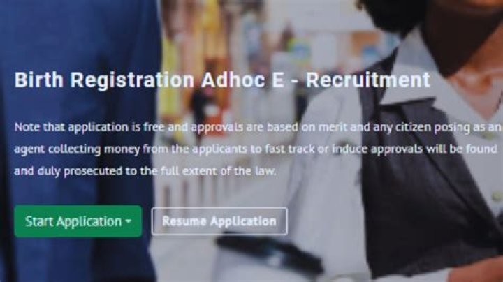 Birth Registration Adhoc Recruitment Portal 2024/2025
