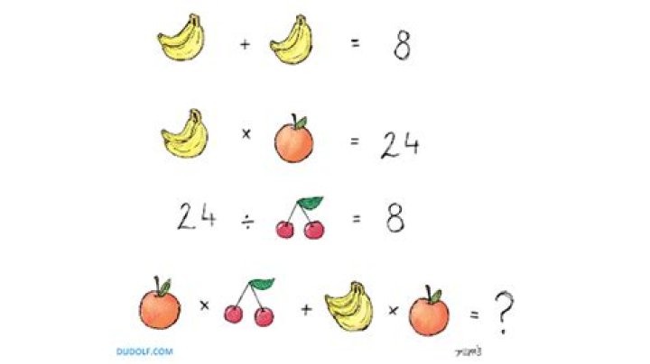 Brain Teaser Math IQ Puzzle: Find the value of Apple + Banana x Cherry using the clues