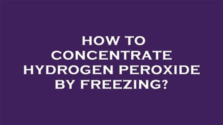 Can hydrogen peroxide freeze?