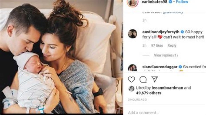 Carlin Bates welcomes baby girl, Joy-Anna Duggar sends well wishes