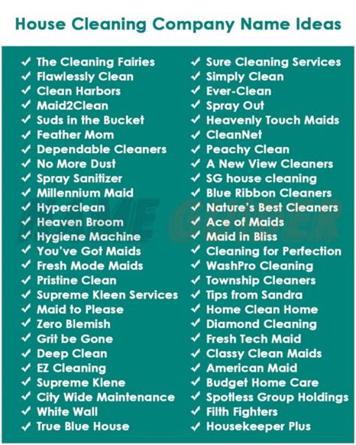 Creative House Cleaning Company Name Ideas To Spark Your Business