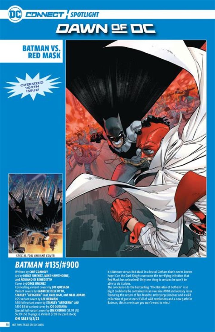 DC Announces Batman #900 Oversized Issue