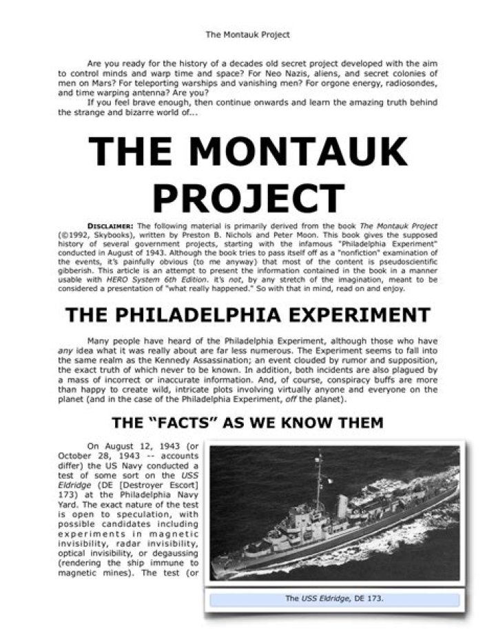 Did The US Government Experiment With Mind Control On The Montauk Project?