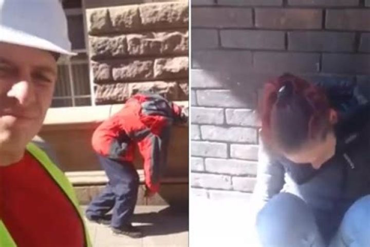 Disturbing footage shows builder trying to wake up two 'Spice zombies' passed out in Blackburn town centre