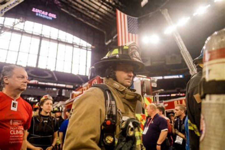 Firefighter creates 9/11 memorial with 343 flags; firefighters will do memorial stair climb
