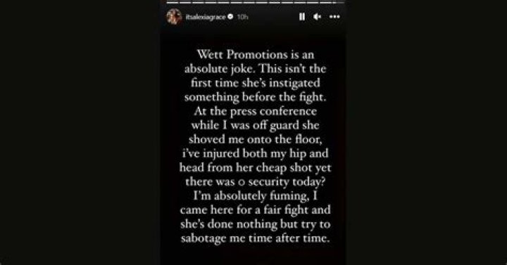 Fuming OnlyFans star Alexia Grace breaks silence after 'putting Astrid Wett in hospital' as fight is cancelled