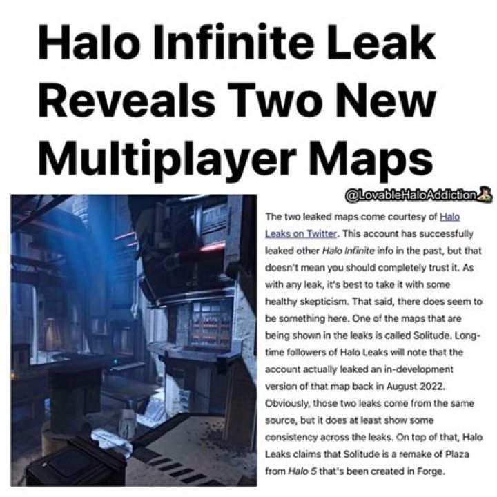 Halo Infinite Leak Reveals Two New Multiplayer Maps