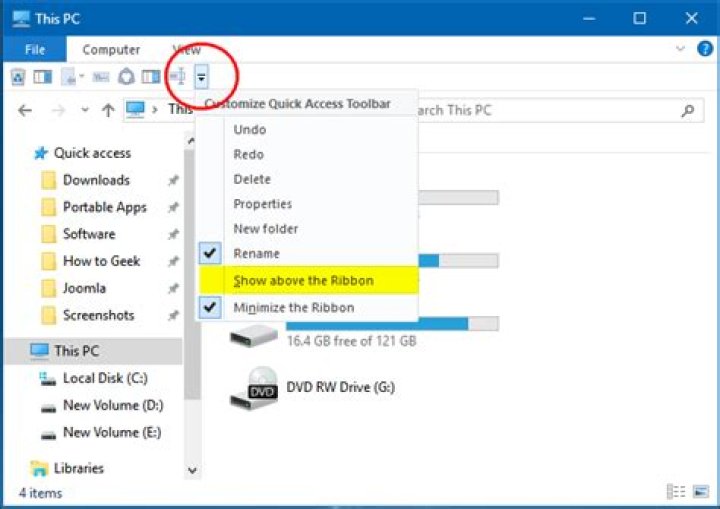 How to Customize File Explorer's Quick Access Toolbar in Windows 10