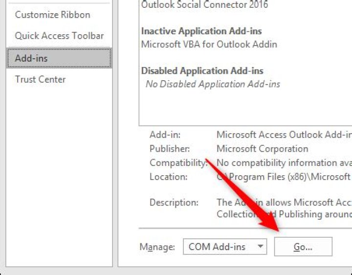 How to disable outlook add-ins for troubleshooting