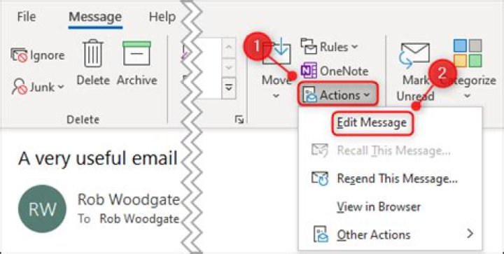 How to Edit a Received Email in Microsoft Outlook