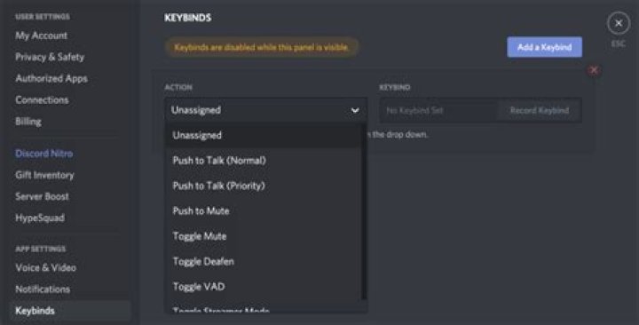 How to enable push to talk in discord