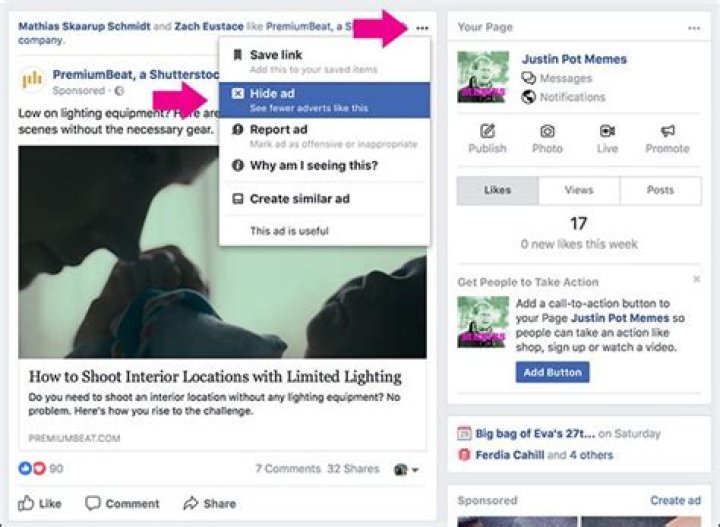How to hide specific ads on facebook
