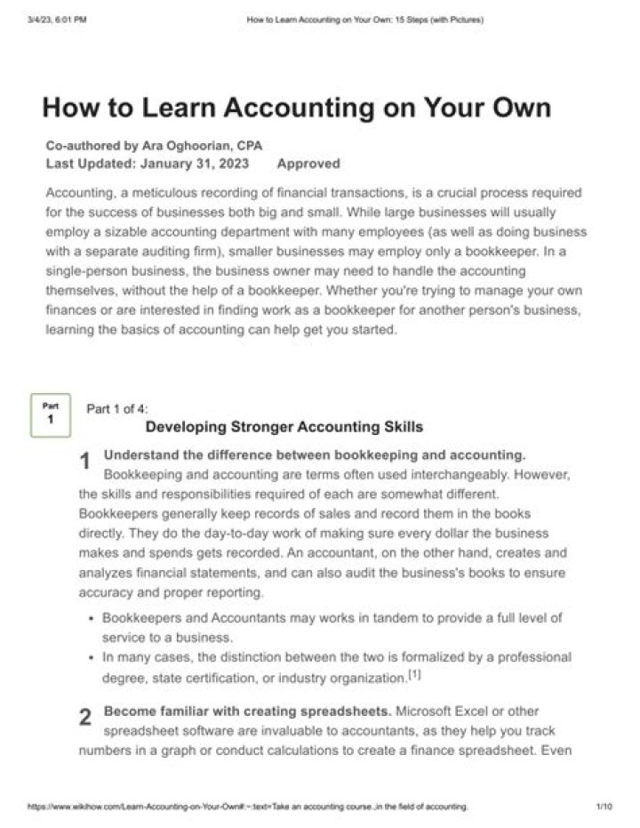 How to learn accounting on your own