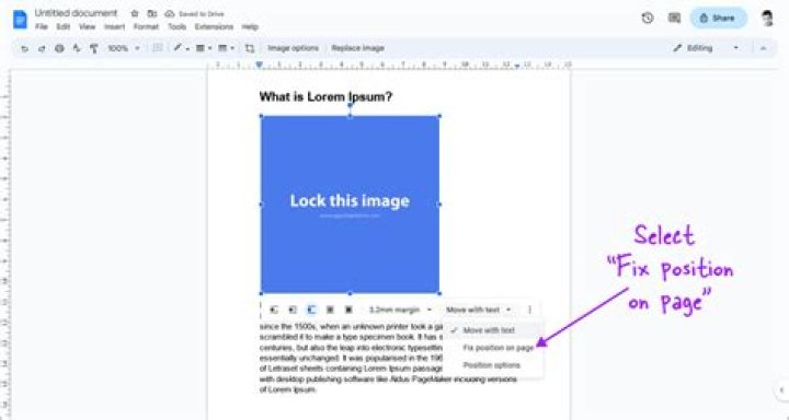 How to Lock an Image's Position in Google Docs