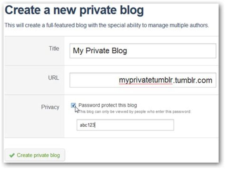 How to make a private tumblr blog