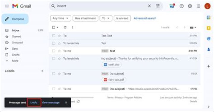 How to recall an email in gmail