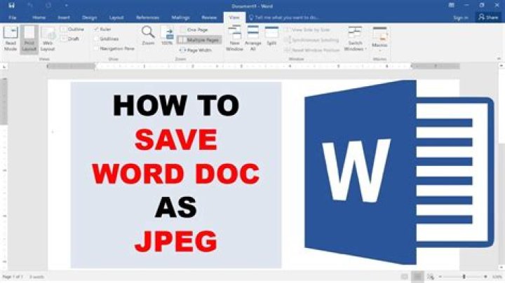 How to save a word document as a jpeg