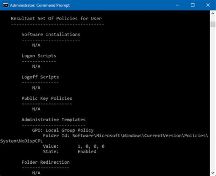 How to see which group policies are applied to your pc and user account