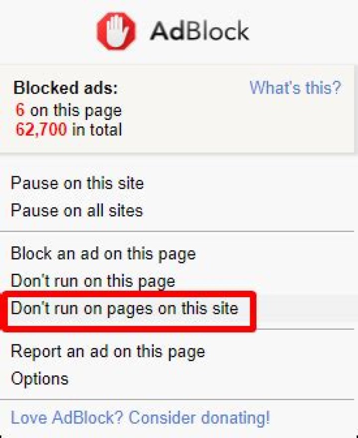 How to set adblock to only block ads on specific sites