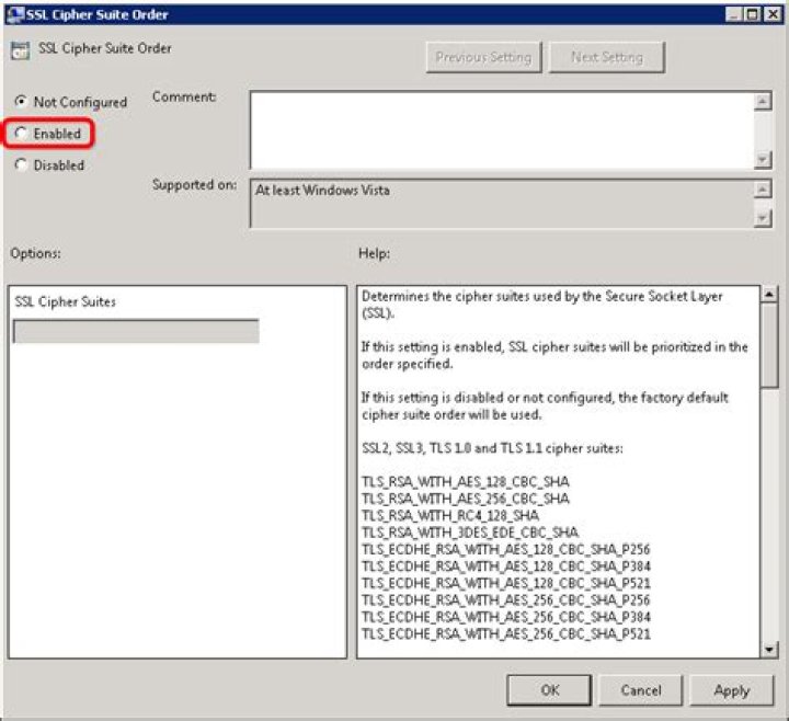 How to update your windows server cipher suite for better security