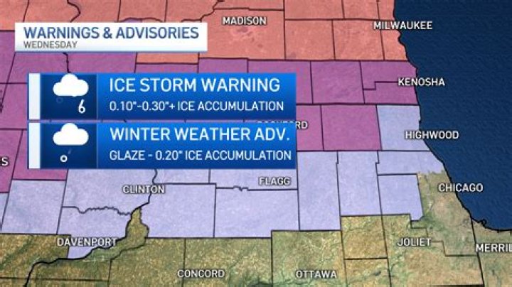 ICE STORM WARNING North of the Quad Cities