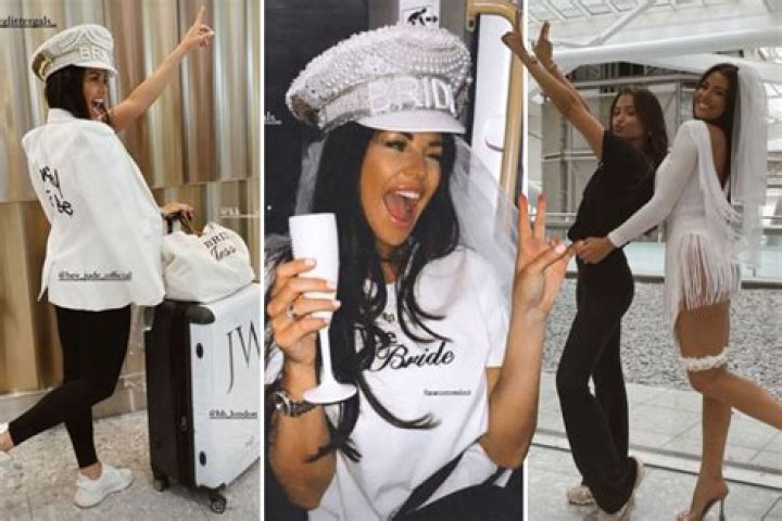 Inside Jess Wright's Ibiza hen do with sexy airport outfit, matching luggage and huge hen suite