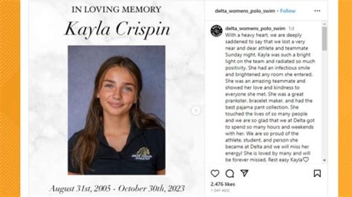 Kayla Crespin San Joaquin Delta College Water Polo team member dies in Stockton