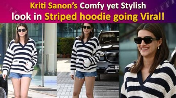 Kriti Sanon gives casual look in striped hoodie and denim shorts a luxe twist with Fendi sunglasses