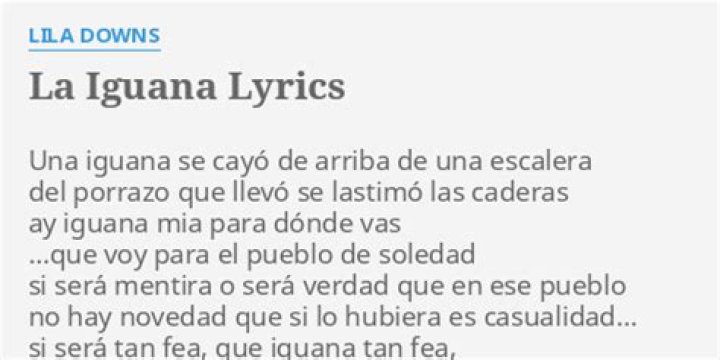 La Iguana Lyrics - La Iguana Translations