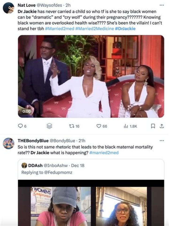 ‘Married to Medicine’ Star Dr. Jackie Faces Backlash for Saying Black Women Are ‘Dramatic’ and ‘Cry Wolf’ During Pregnancy In Resurfaced Clip