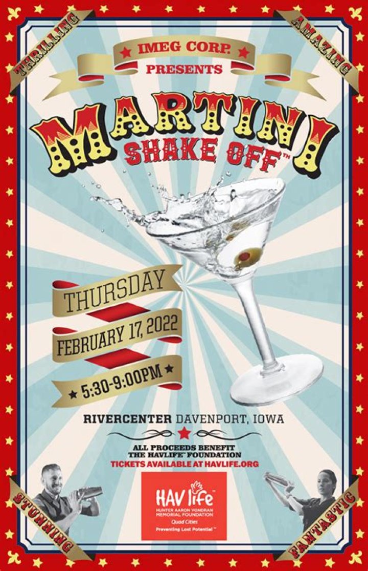 Martini Shake Off benefit is tonight at RiverCenter