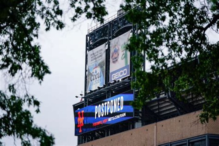 Mets-Braves game postponed due to a forecast of heavy rain.