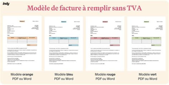 Modèle facture Word sans TVA et avec TVA (gratuit)