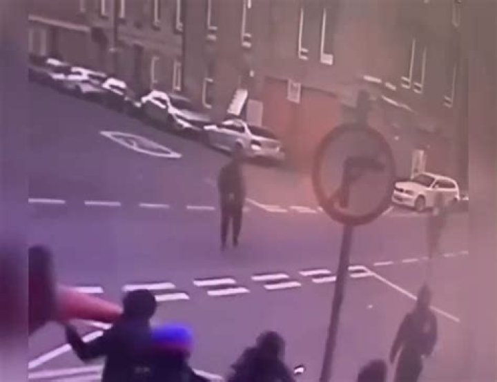 Moment Rangers fans attack pub after cup final before being chased off by 'Celtic maws'