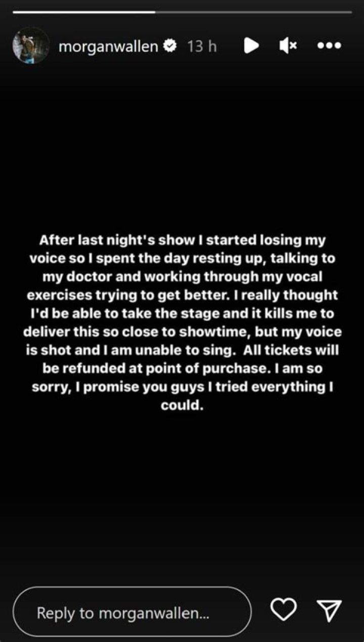 Morgan Wallen trashed online for canceling concert minutes before start