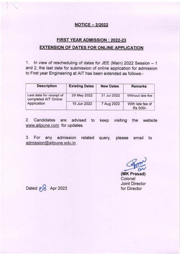 New: AIT Admission Portal 2022/2023