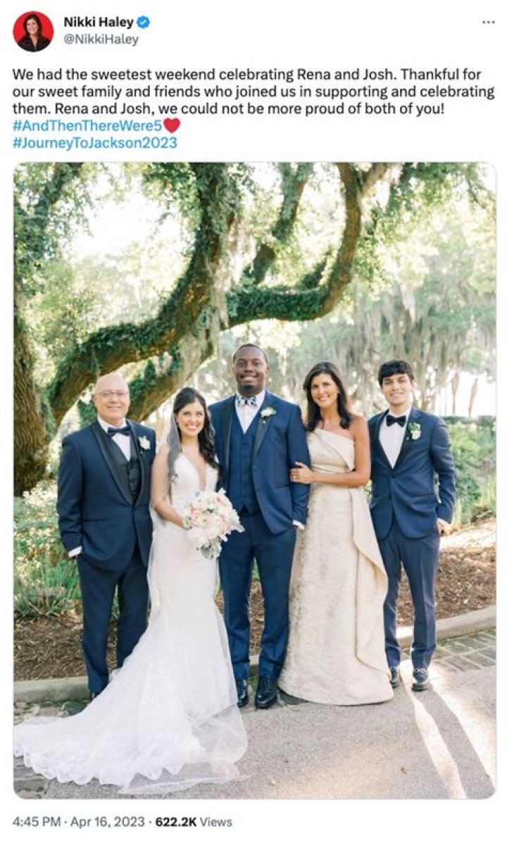 Nikki Haley is under fire for wearing an off-white gown to her daughter's wedding