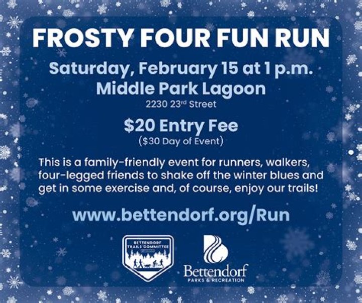 Outrun the cold at Frosty Four Fun Run in Bettendorf