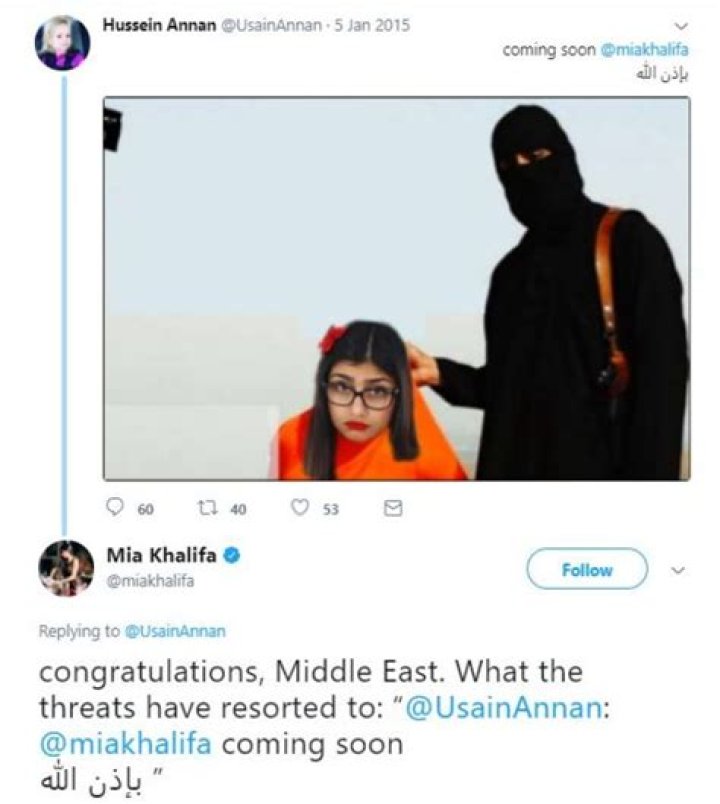 Porn star Mia Khalifa reveals ISIS have threatened to BEHEAD her and mocked up sick execution pics
