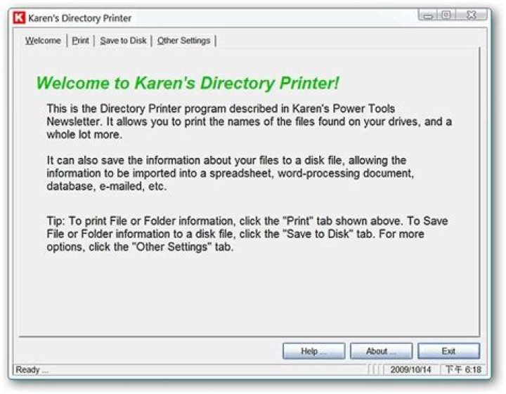 Print Detailed Directory Information with Karen’s Directory Printer