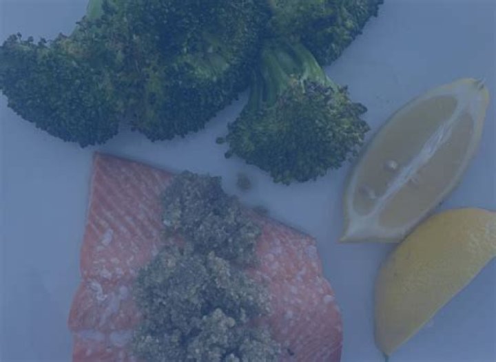 Recipe: Salmon and Broccoli with Pumpkin Seed Pesto