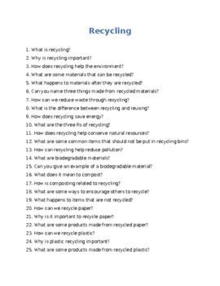 Recycling Questions & Answers