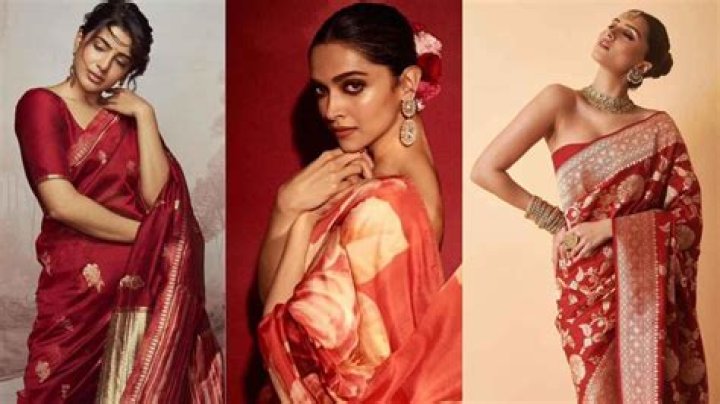 Samantha Ruth Prabhu to Deepika Padukone: Celebrate Navratri day 1 with celeb-approved red floral sarees