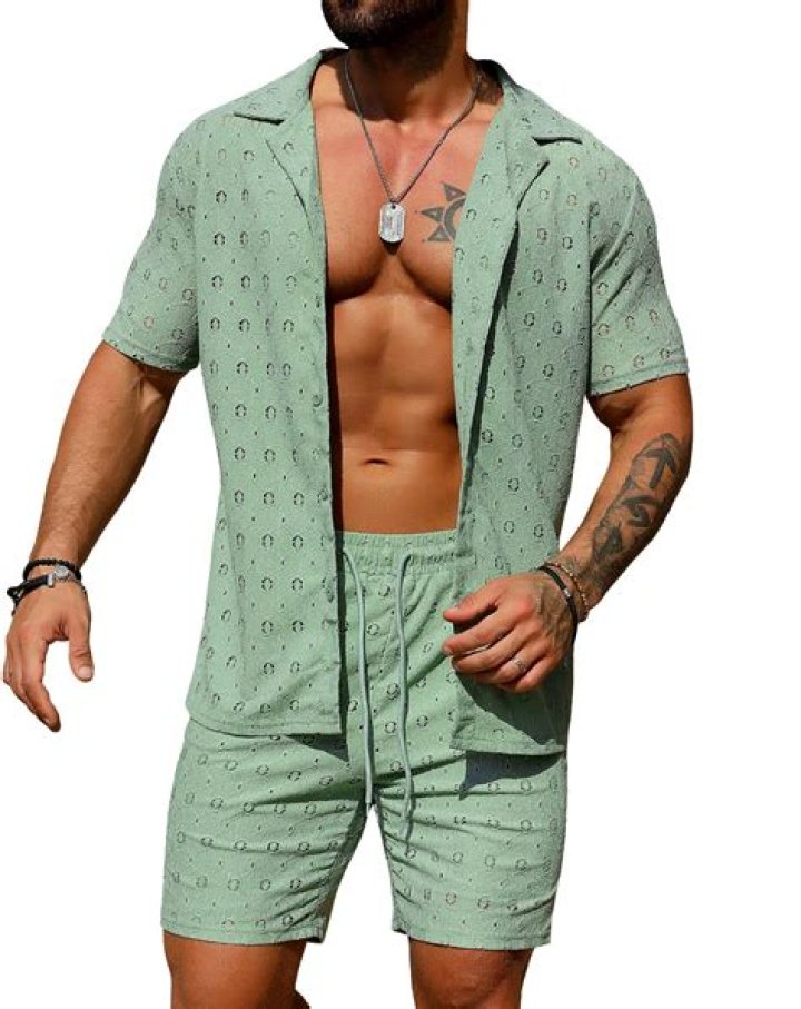 See-through lace shirts and shorts for men are a new trend... and we're really not sure about it