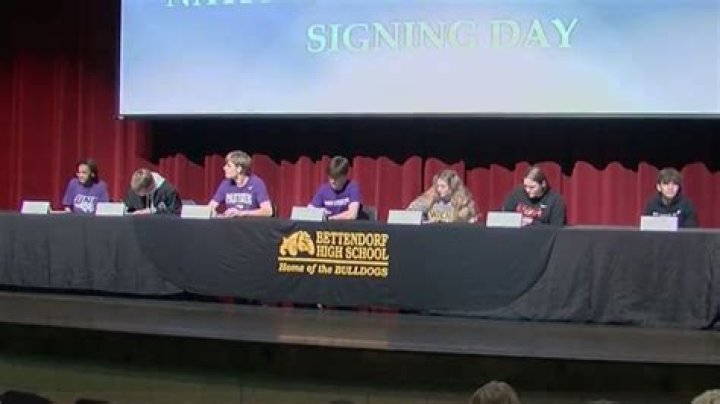 Signing day at Bettendorf High School for future collegiate superstars