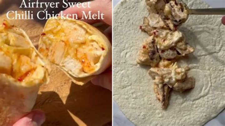 Simple crispy sweet chilli chicken wrap recipe air fryer fans are loving for a delicious but super quick lunch